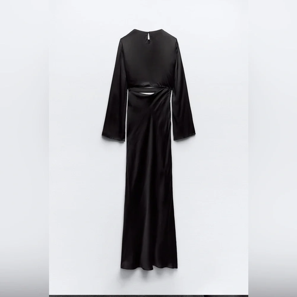 ZARA SLIT SATIN DRESS - Picture 7 of 7